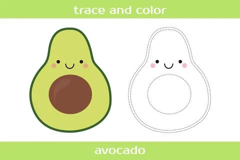 Educational worksheet Trace and color. Stock-Illustration