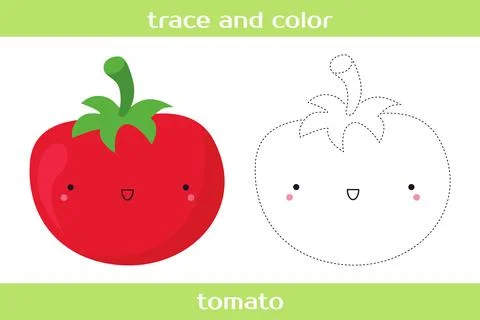Educational worksheet Trace and color. Stock Illustration