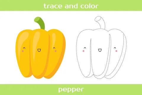 Educational worksheet Trace and color. Stock Illustration