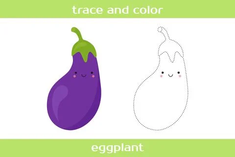 Educational worksheet Trace and color. Stock Illustration