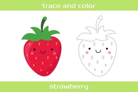 Educational worksheet Trace and color. Stock Illustration