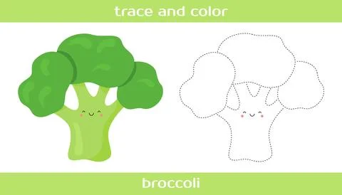 Educational worksheet Trace and color. Stock Illustration
