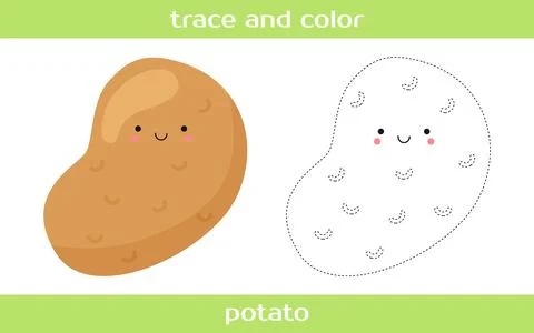 Educational worksheet Trace and color. Stock Illustration