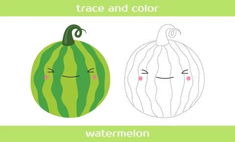Educational worksheet Trace and color. Stock Illustration