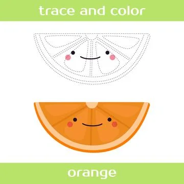 Educational worksheet Trace and color. Stock-Illustration