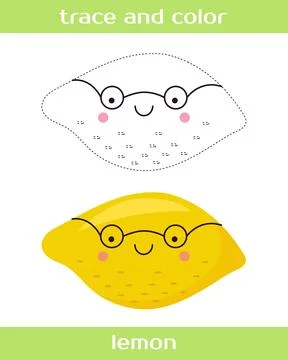 Educational worksheet Trace and color. Stock Illustration