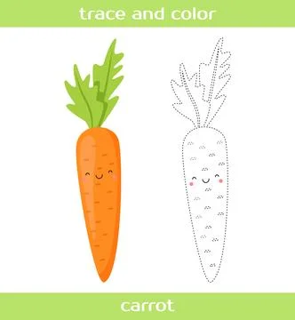 Educational worksheet Trace and color. Stock Illustration