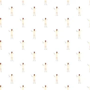 Educator character holding a pointer in a repeating pattern Stock Illustration