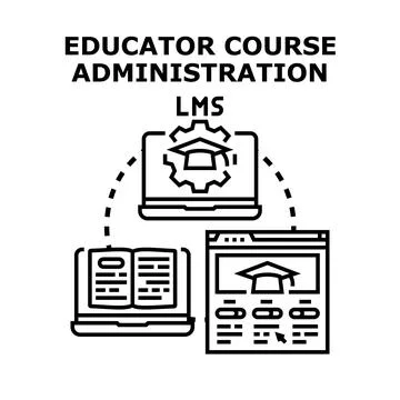 Educator course administration learning management system concept イラスト素材