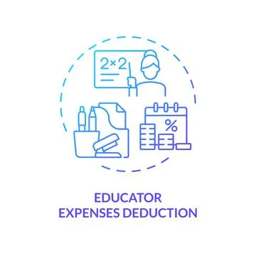 Educator expenses deduction blue gradient concept icon Stock Illustration