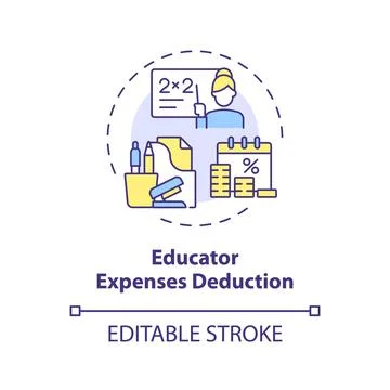 Educator expenses deduction multi color concept icon Stock Illustration