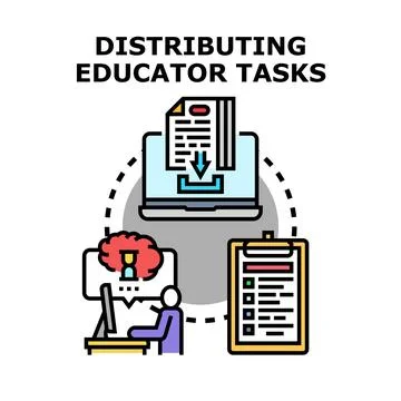 Educator managing tasks, delegating work, and planning curriculum イラスト素材