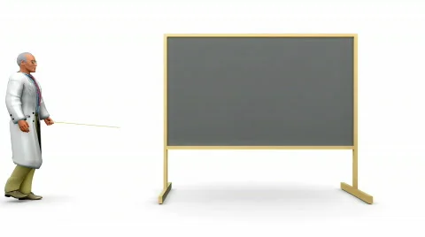 Educator Pointing to chalkboard HD1080 Stockbeeldmateriaal 564306