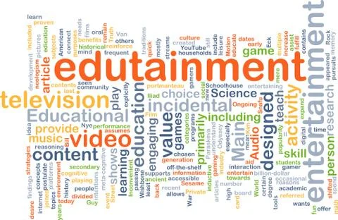 Edutainment wordcloud concept illustration Stock Illustration