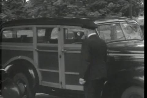 Edward G. Robinson gets into his car and leaves - 1944 Stock Footage 93930652
