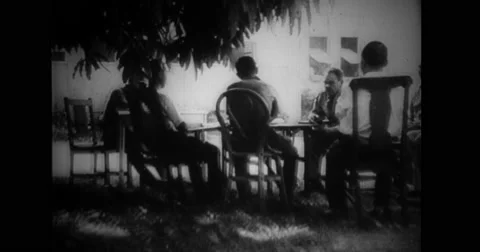 Edward Postell King sitting and talking with officers Stock Footage 43438107