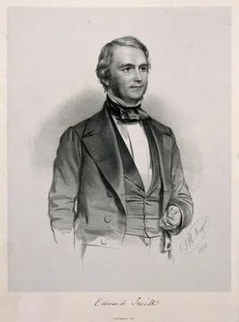 Edward Smith. Lithograph by T. H. Maguire, 1852. Stock Illustration