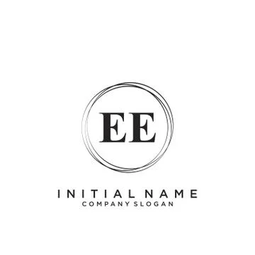 EE Initial handwriting logo design イラスト素材
