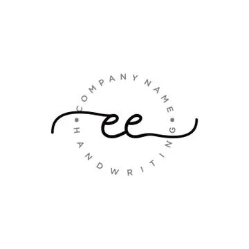 EE Initial handwriting logo design イラスト素材