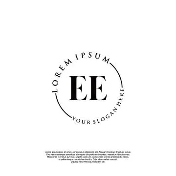 EE Initial handwriting logo design イラスト素材