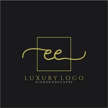 EE Initial handwriting logo design イラスト素材