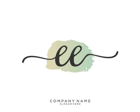EE Initial handwriting logo design イラスト素材
