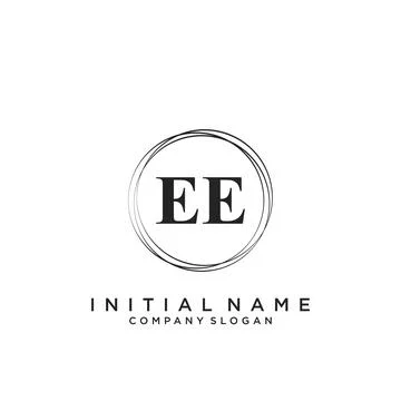 EE Initial handwriting logo design イラスト素材