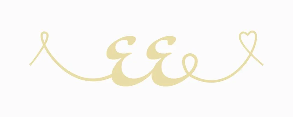 EE initial wedding monogram calligraphy vector illustration. Hand drawn let.. Stock Illustration