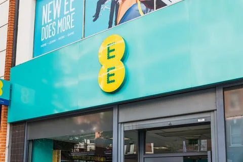 EE Mobile Network Retail Storefront with Logo and Signage. London, UK, 5 October Stock Photos