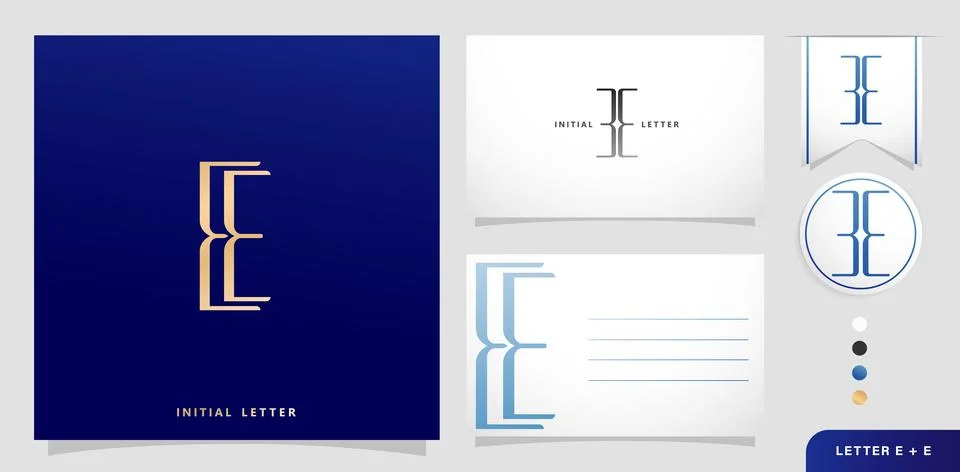 EE Monogram Letter Stock Illustration