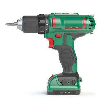 Eectric screwdriver drill  isolated on white. Stock Illustration