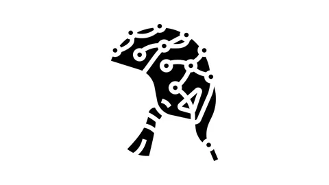 Eeg cap connected wires glyph icon animation Stock Footage 326139353
