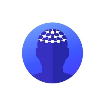 EEG icon with head, electroencephalogram vector design Stock Illustration
