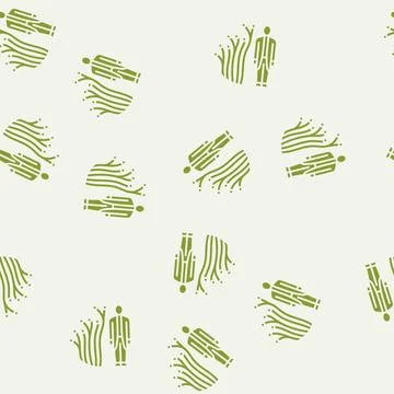 Eeg technician electrodes glyph seamless pattern Stock Illustration