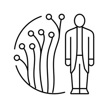 Eeg technician electrodes line icon vector illustration イラスト素材