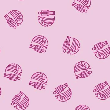 Eeg technician electrodes line seamless pattern Stock Illustration