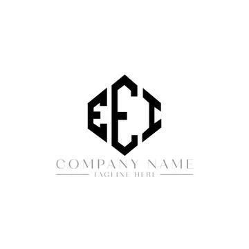 EEI letter logo design with polygon shape. EEI polygon and cube shape logo .. Stock Illustration