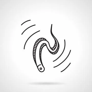 Eel black line vector icon Stock Illustration