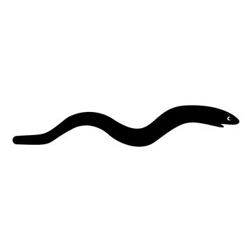 Eel fish snake shape seafood concept icon black color vector illustration ima Ilustración de archivo