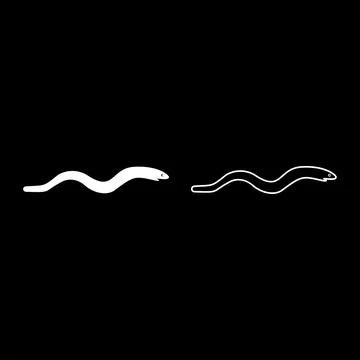 Eel fish snake shape seafood concept set icon white color vector illustrati.. Stock Illustration