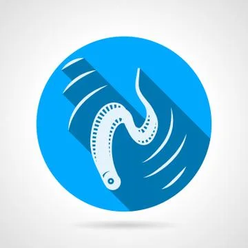 Eel flat round vector icon Stock Illustration