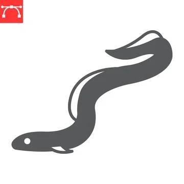 Eel glyph icon Stock Illustration