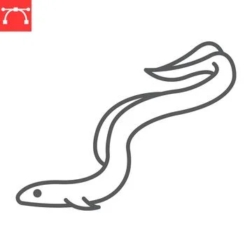 Eel line icon Stock Illustration