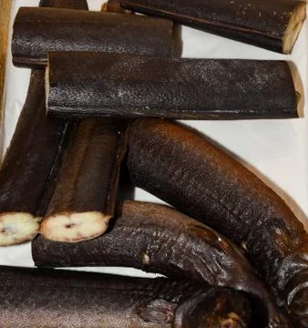 An eel is a long, thin fish Stock Photos