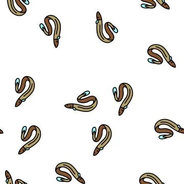 Eel seafood vector seamless pattern Illustrazione stock