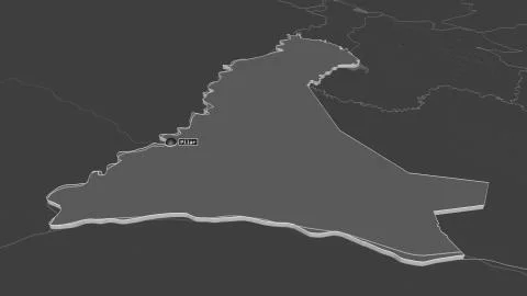 Eembuc, Paraguay. Bilevel elevation map with surface waters イラスト素材