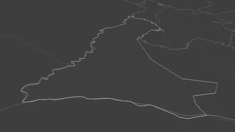 Eembuc, Paraguay. Bilevel elevation map with surface waters イラスト素材