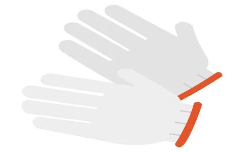 Eemergency kit of white work gloves, simple isometric illustration 库存插图