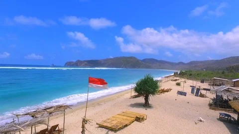 Eempty sandy beach Stock Footage 119617247