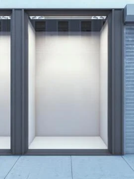 Eempty storefront of shop with white wall Stock Illustration